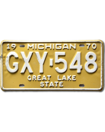 Amerikai rendszám Michigan 1970 GXY-548