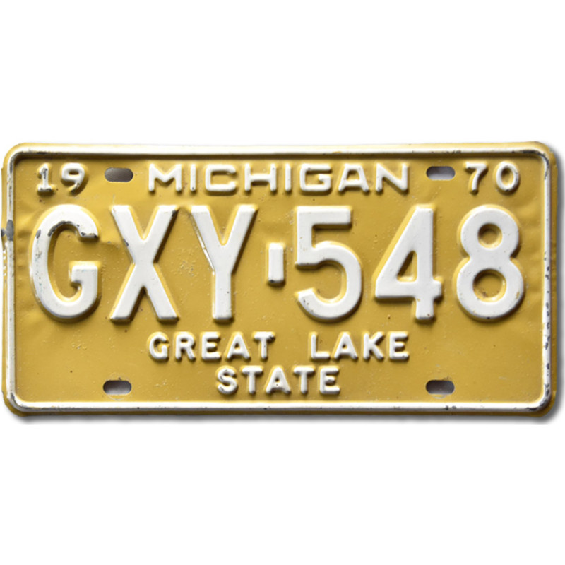 Amerikai rendszám Michigan 1970 GXY-548