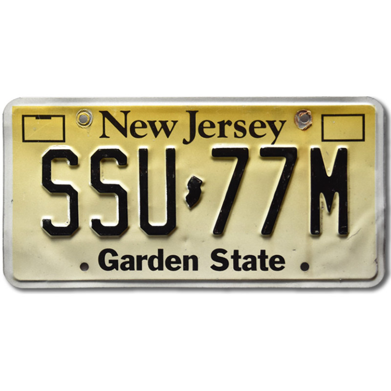 Amerikai rendszám New Jersey Garden State SSU-77M