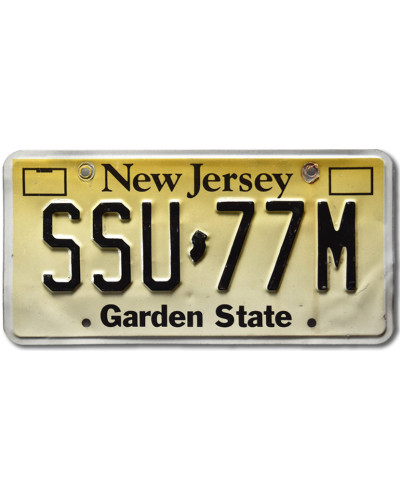 Amerikai rendszám New Jersey Garden State SSU-77M