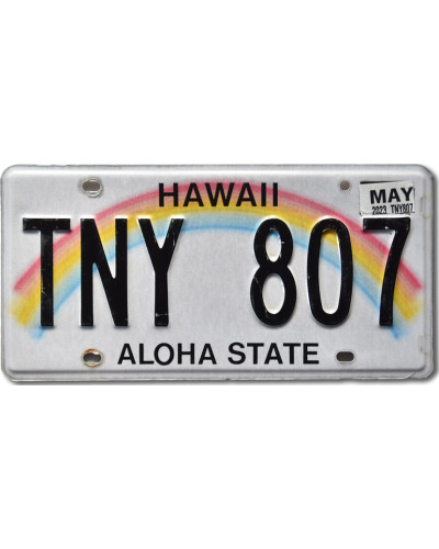 Amerikai rendszám Hawaii Rainbow TNY 807