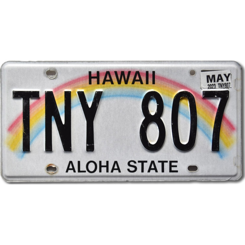 Amerikai rendszám Hawaii Rainbow TNY 807