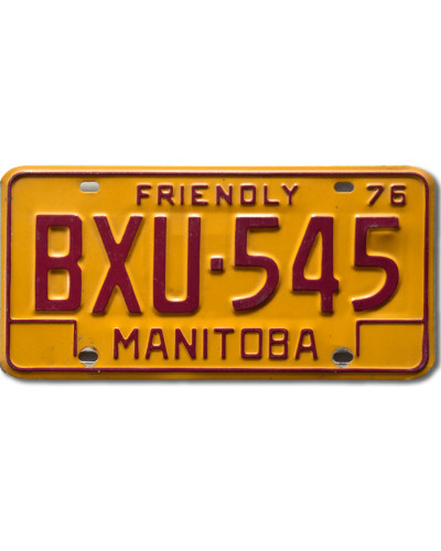 Kanadai rendszám Manitoba 1976 Friendly BXU-545