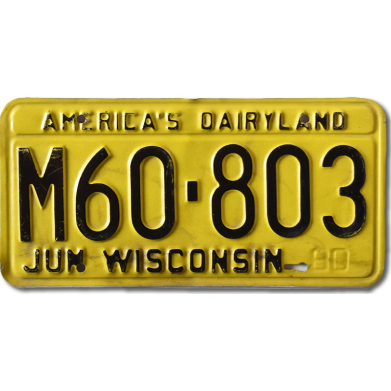 Amerikai rendszám Wisconsin Yellow M60-803