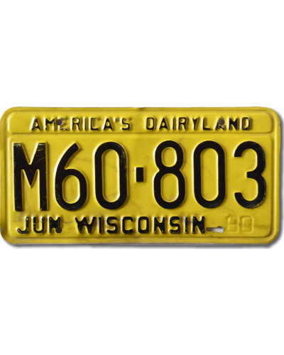 Amerikai rendszám Wisconsin Yellow M60-803