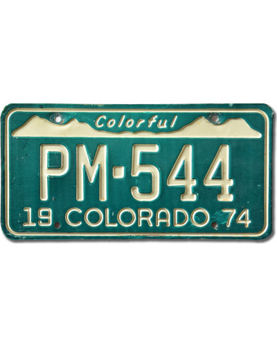 Amerikai rendszám Colorado 1974 Colorful PM-544