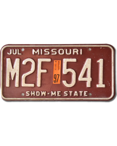 Amerikai rendszám Missouri Red M2F 541