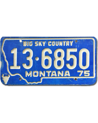 Amerikai rendszám Montana Big Sky 1975 Blue 13-6850