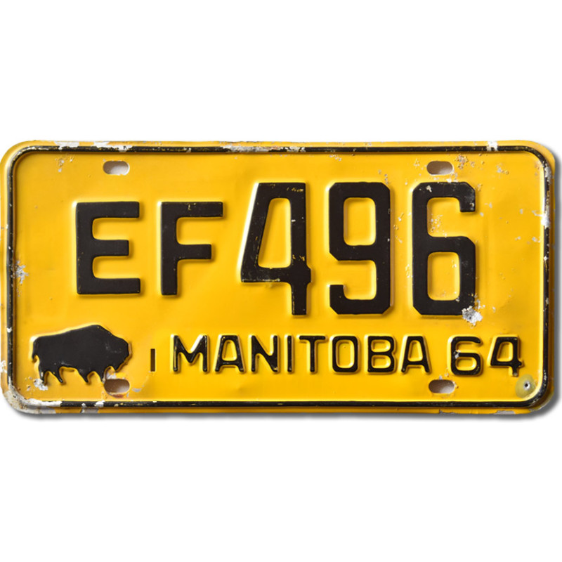 Kanadai rendszám Manitoba 1964 Bufallo EF 496