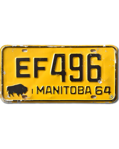 Kanadai rendszám Manitoba 1964 Bufallo EF 496