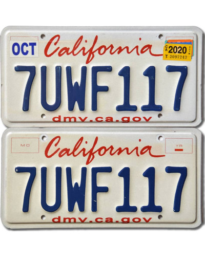 Amerikai rendszám California 7UWF117 pár