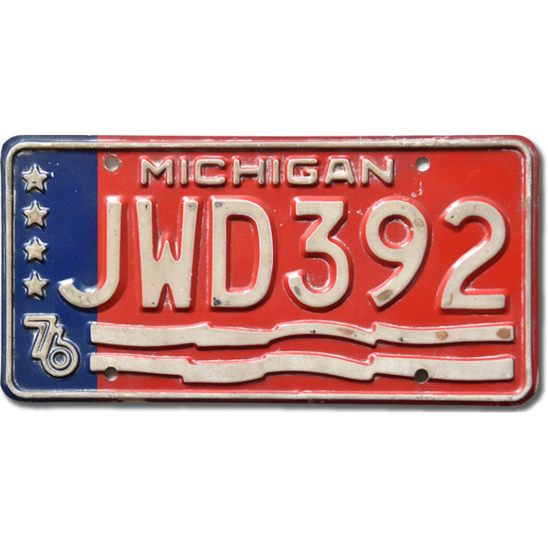 Amerikai rendszám Michigan 1976 Stars JWD392