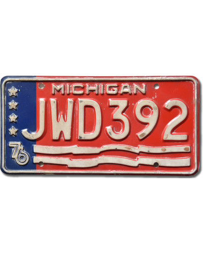 Amerikai rendszám Michigan 1976 Stars JWD392