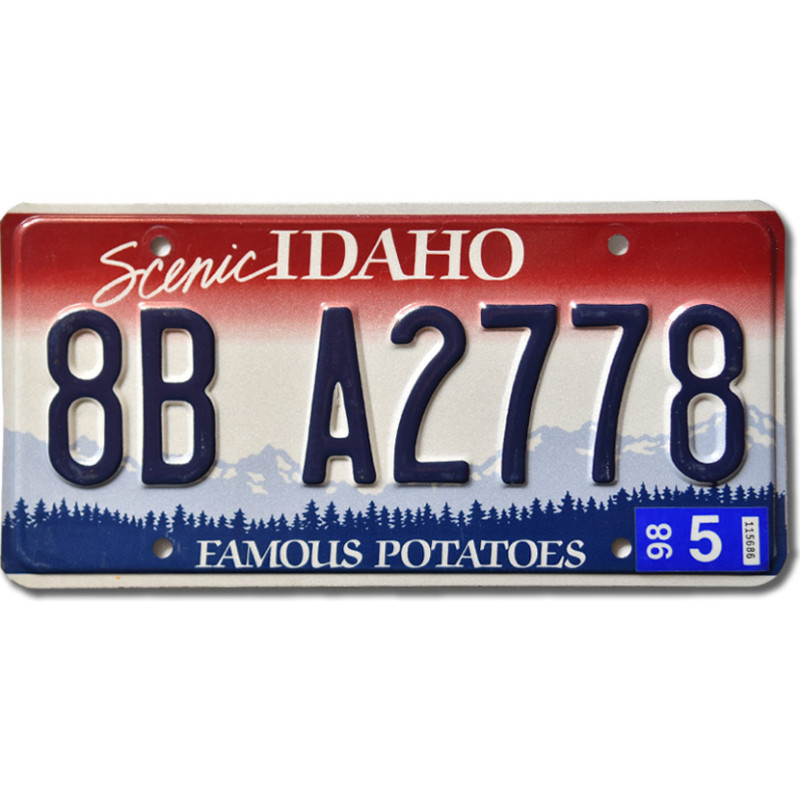 Amerikai rendszám Idaho Potatoes