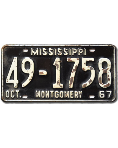 Amerikai rendszám Mississippi 1967 Montgomery 49-1758