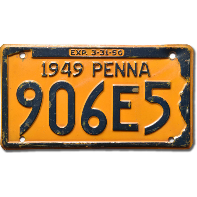 Amerikai rendszám Pennsylvania 1949 Penna 906E5