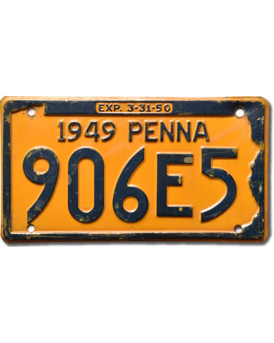 Amerikai rendszám Pennsylvania 1949 Penna 906E5