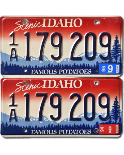 Amerikai rendszám Idaho Potatoes 1A 179209 pár