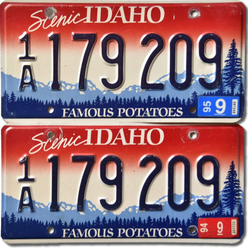 Amerikai rendszám Idaho Potatoes 1A 179209 pár