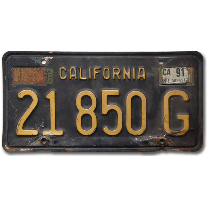 Amerikai rendszám California 1963 Black S21 850 G