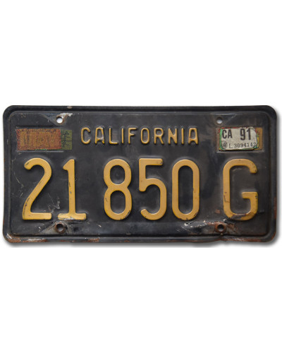 Amerikai rendszám California 1963 Black S21 850 G