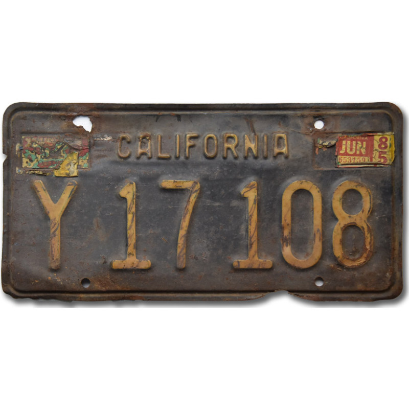 Amerikai rendszám California 1963 Black MY 17 108