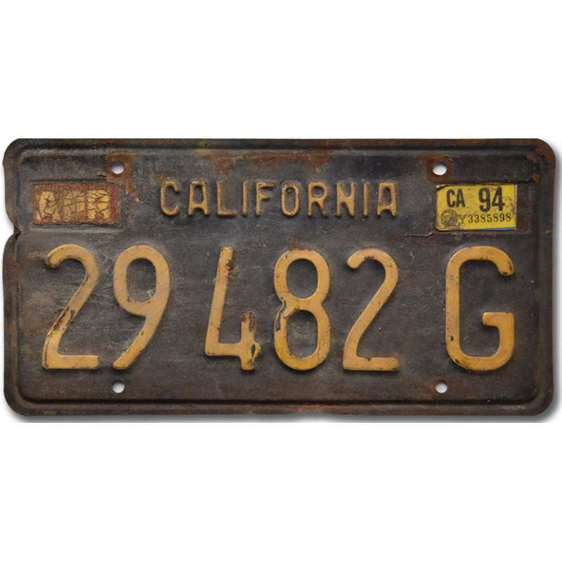 Amerikai rendszám California 1963 Black 29 482 G