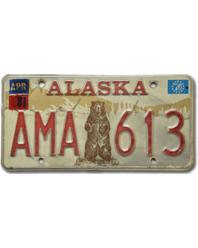 Amerikai rendszám Alaska Bear 1976 AMA 613