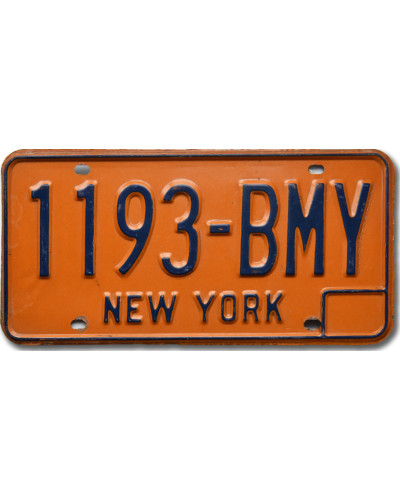 Amerikai rendszám New York Orange 1193-BMY