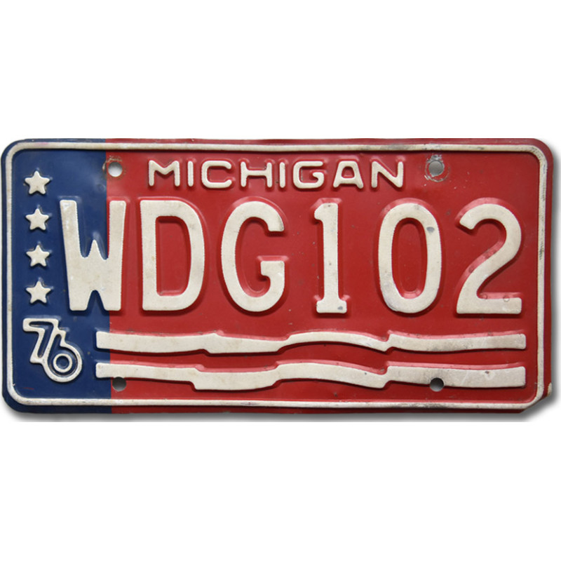 Amerikai rendszám Michigan 1976 Stars WDG102