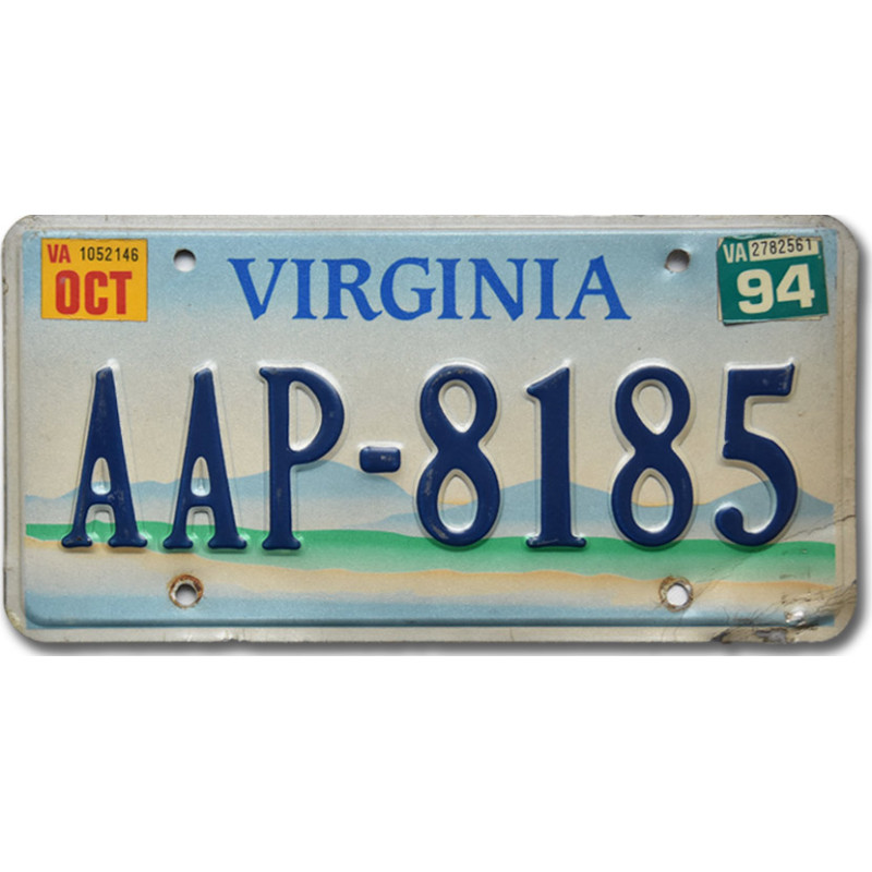 Amerikai rendszám Virginia Mountains AAP-8185