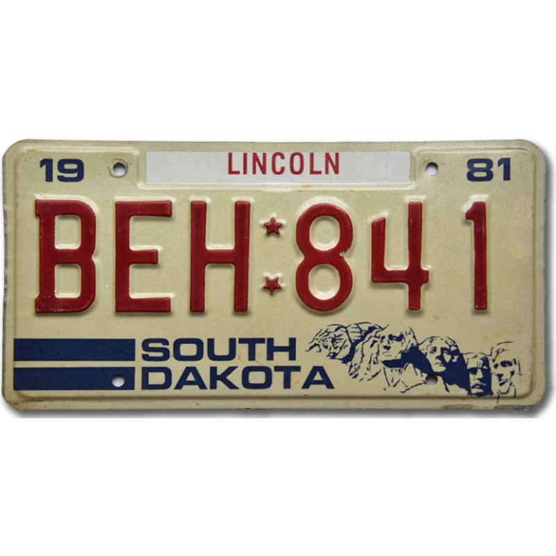 Amerikai rendszám South Dakota Lincoln BEH-841