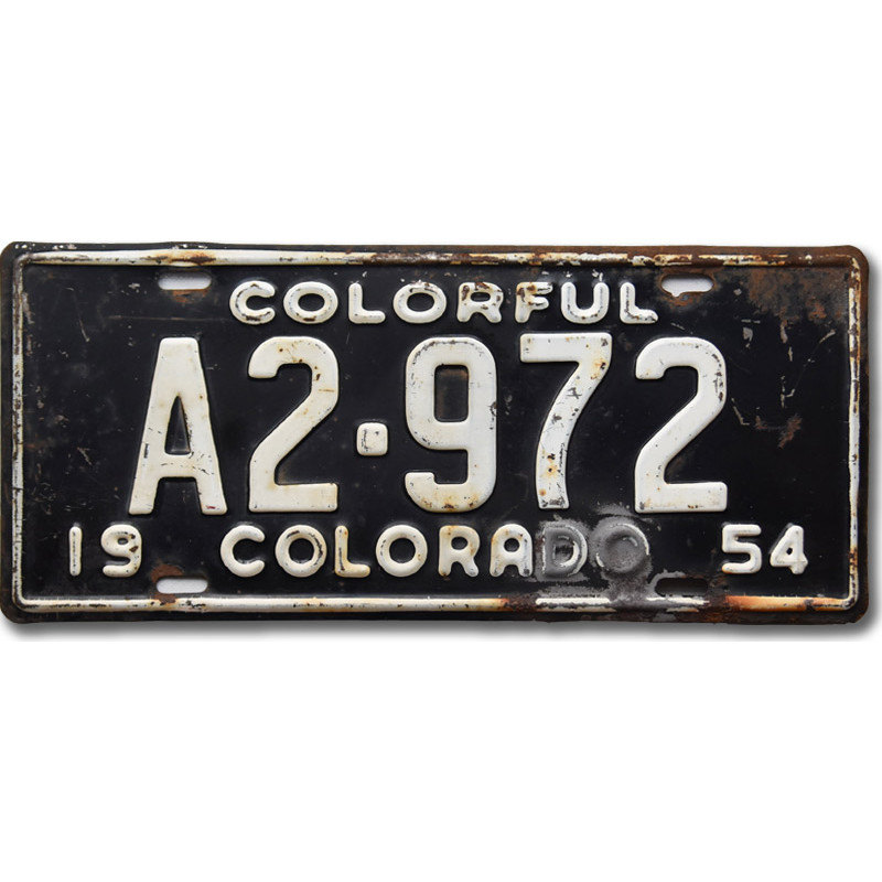 Amerikai rendszám Colorado 1954 Colorful A2-972