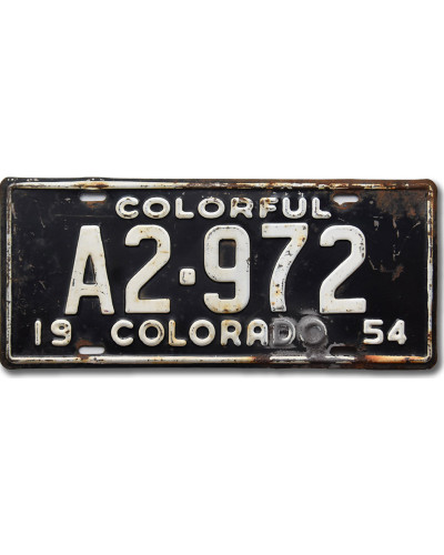 Amerikai rendszám Colorado 1954 Colorful A2-972