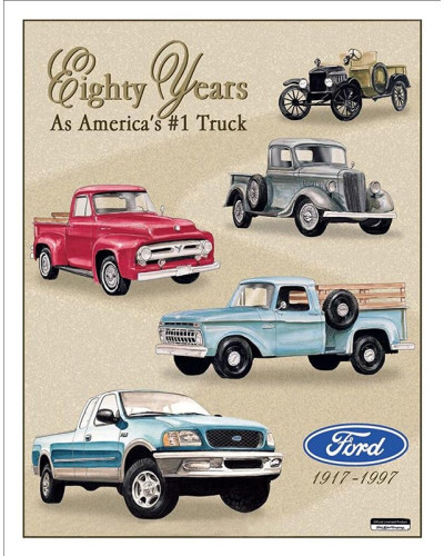 Fém tábla Ford Trucks 80 Years Tribute 32 cm x 40 cm