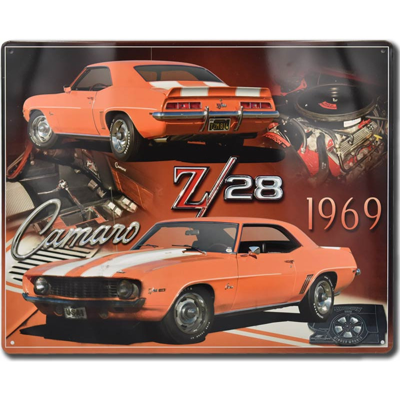 Fém tábla Chevrolet Camaro Z28 Orange 30 cm x 38 cm