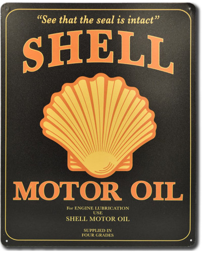 Fém tábla Shell Motor Oil Black 38 cm x 30 cm