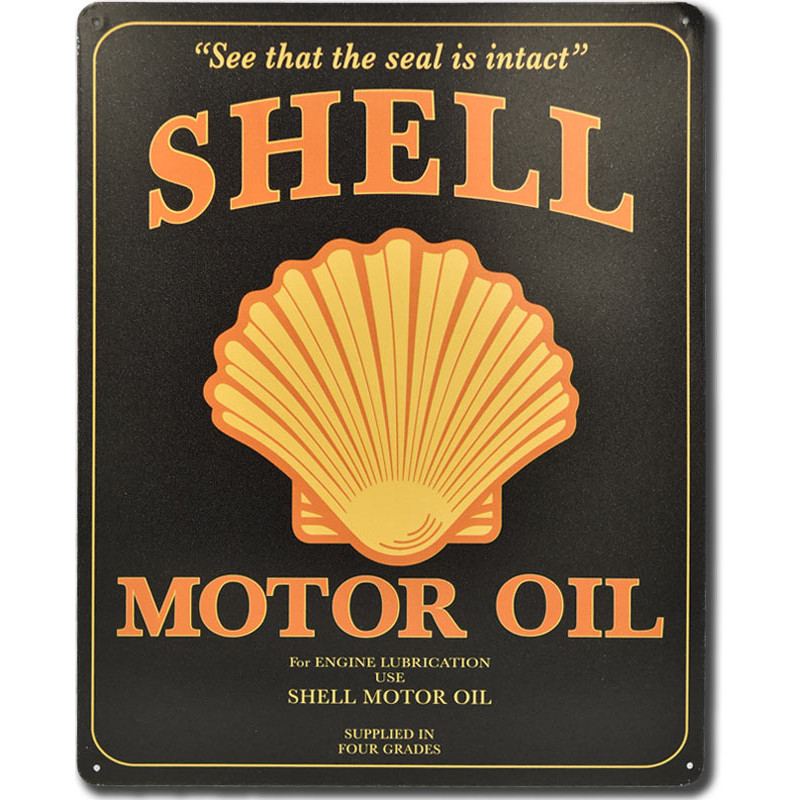 Fém tábla Shell Motor Oil Black 38 cm x 30 cm