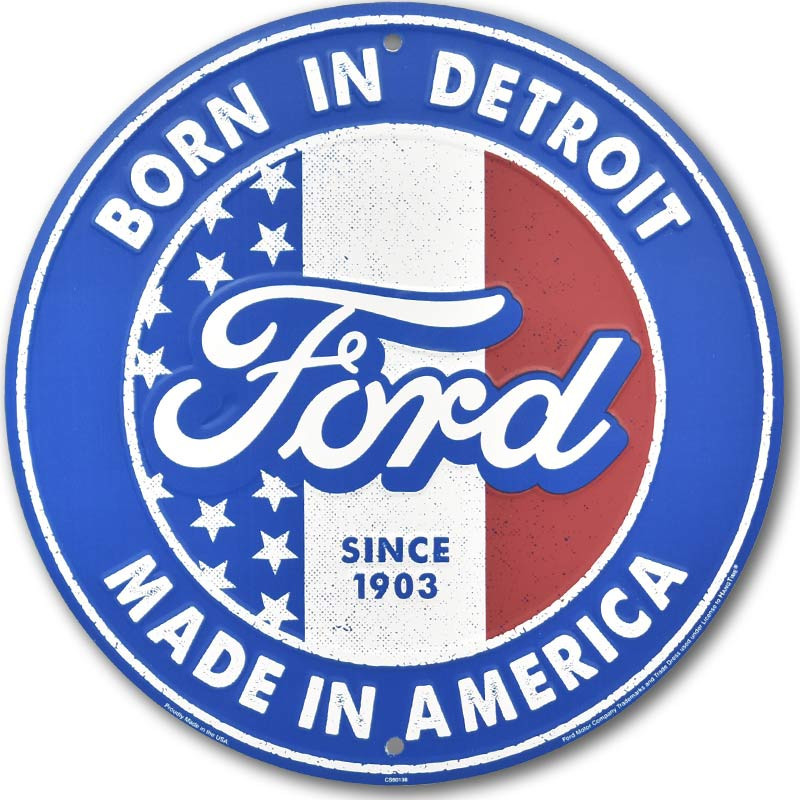 Fém tábla Ford Born in Detroit 30 cm