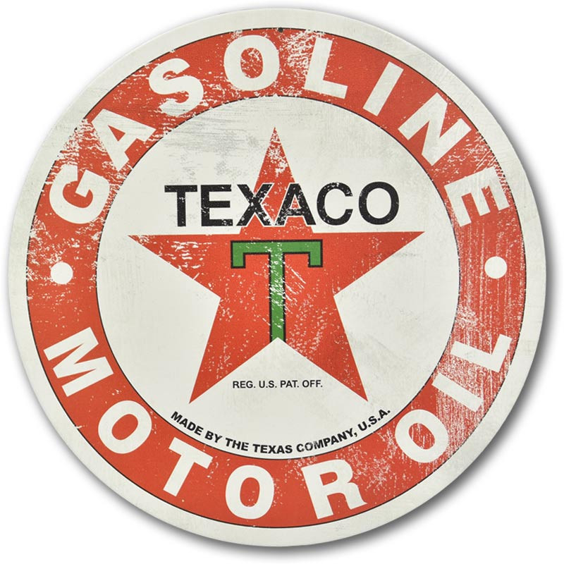 Fém tábla Texaco Gasoline Motor Oil 30 cm