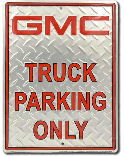 Fém tábla GMC Truck Parking 40 cm x 30 cm