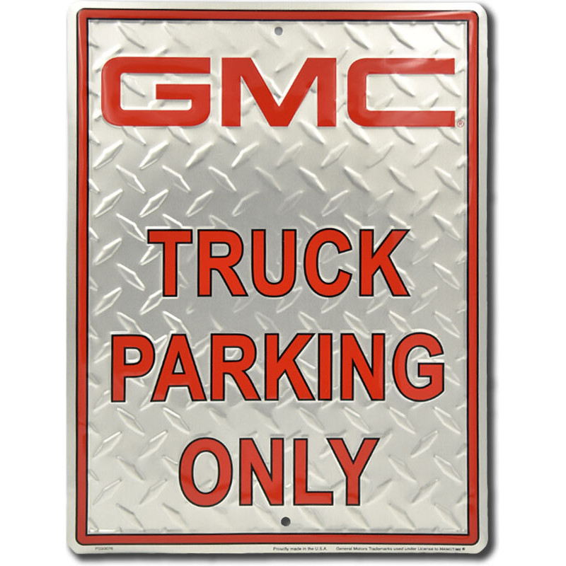 Fém tábla GMC Truck Parking 40 cm x 30 cm