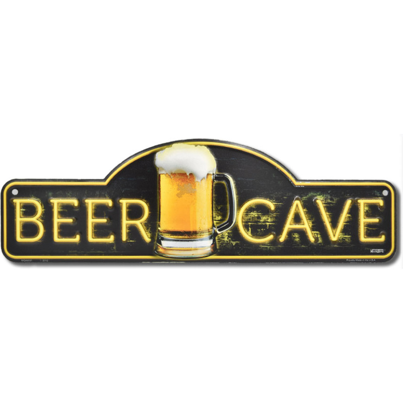 Fém tábla Beer Cave Old Fashioned 46 cm x 14 cm