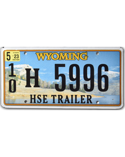 Amerikai rendszám Wyoming Country Horse Trailer 10H 5996