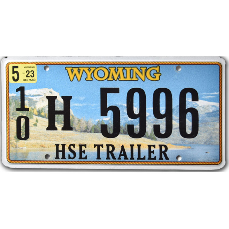 Amerikai rendszám Wyoming Country Horse Trailer 10H 5996