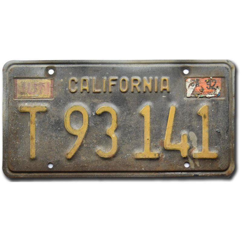 Amerikai rendszám California 1963 Black T 93141