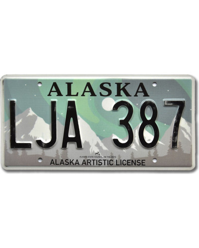 Amerikai rendszám Alaska Aurora Borealis LJA 387