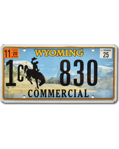 Amerikai rendszám Wyoming Country Commercial 1C 830