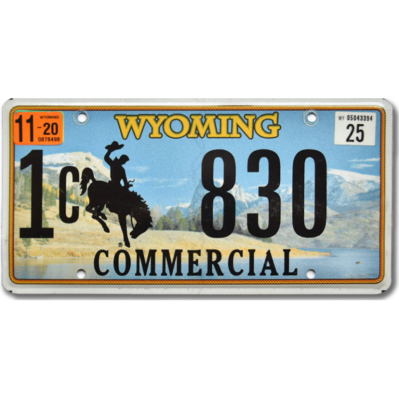 Amerikai rendszám Wyoming Country Commercial 1C 830