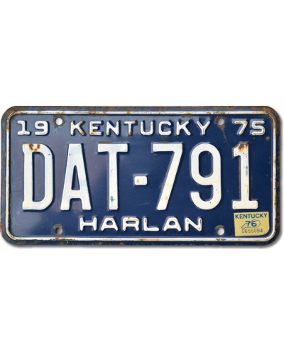 Amerikai rendszám Kentucky 1975 Harlan DAT-791